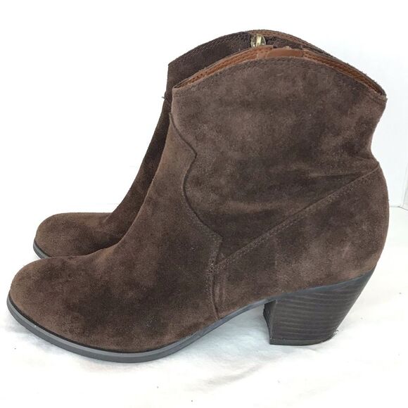 Franco Sarto Hutch Suede Booties Brown Sz 8 - Picture 1 of 7